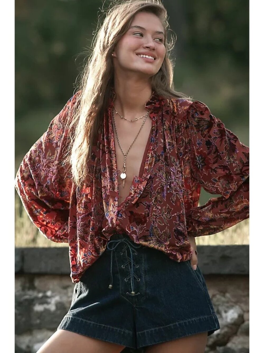 Anthropologie The Estela Sheer Printed Blouse: Burnout Edition 1XL